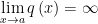 lim_(x->a) q(x) = infinity